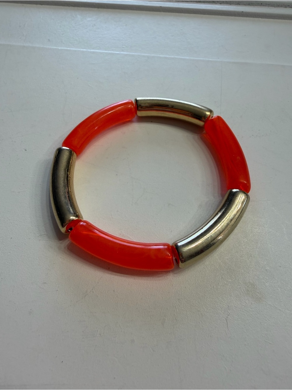 Orange and Gold Women’s Stretch Fashion Jewelry Bracelet